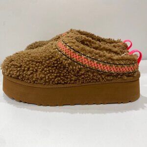 UGG Women Tazz Heritage Braid Slip-On Platform Mule Slipper